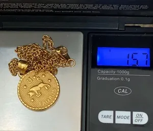 18K Gold plated Taurus Zodiac Sign Quarter Coin Pendant 20” Necklace 15.7g thumbnail 16