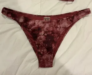 Pull & Bear Maroon Tie Dye Bikini Bottoms thumbnail 1