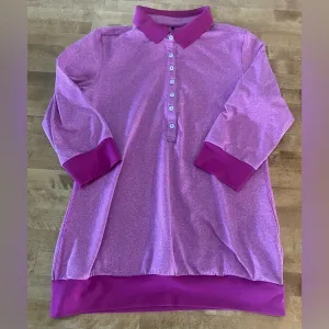 NIKE GOLF Women’s Short Sleeve Polo Pink Fuchsia Tour Premium Dri-Fit‎ Medium thumbnail 3