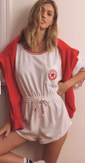 Anthropologie Short-Sleeve Waffle Knit Romper XS thumbnail 1