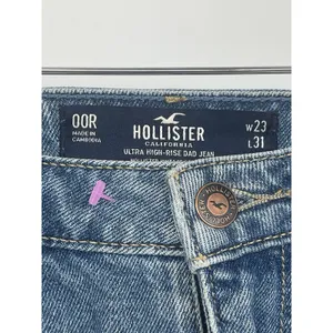 HOLLISTER California Ultra high-rise Dad blue jeans,‎ Size 00R 23x31 Q0001 thumbnail 3