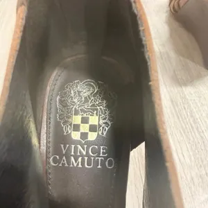 Vince Camuto Womens Cognac Brown Leather Strappy Woven Wedge Sandals 6.5 B 36.5 thumbnail 4