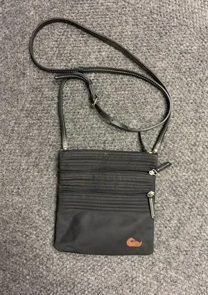 Dooney & Bourke Black Nylon Triple Zip Crossbody Bag Organizer Duck Logo Small thumbnail 1