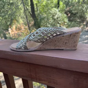 André Assous Bryana Woven‎ Wedge Sandals Gold Size 9.5 Women Featherweights thumbnail 11