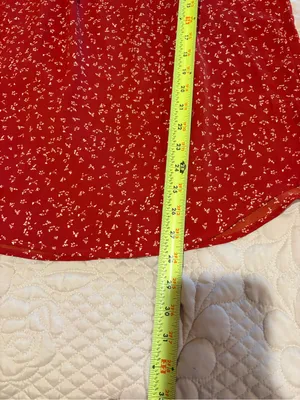 QUEZHU Women's Red Floral Chiffon Sleeveless Blouse size L thumbnail 8