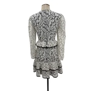 Keepsake the Label Encore Lace Ruffle Long Sleeve Mini Dress Ivory NWT XS thumbnail 6