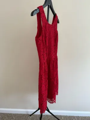 LOFT‎ Red Lace Sleeveless Mini Dress-4P thumbnail 3