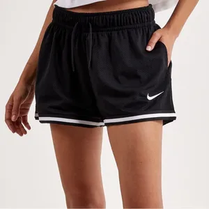 Nike Women's Black Athletic Mesh Shorts with White Trim thumbnail 1
