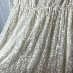 ModCloth Ivory Lace Maxi Dress Long Sleeve Sheer Overlay Lined Size S thumbnail 8