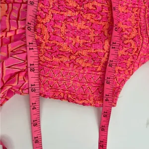 Vineyard vines Neon Tortola smocked midi dress pink orange‎ sz S thumbnail 7