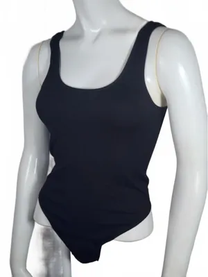 Bozzolo Black Nylon Spandex Tank Bodysuit Size S/M thumbnail 1