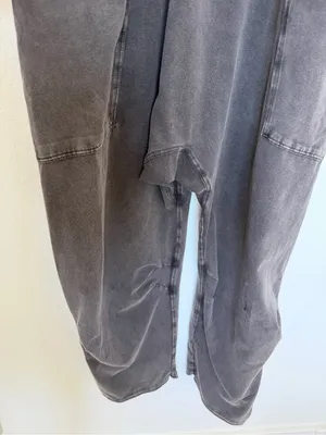 Free People Washed Black Spaghetti-Strap Jumpsuit thumbnail 6