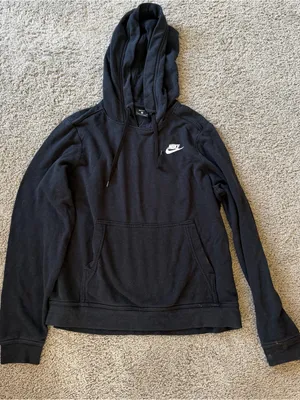 Women's Nike Black Hooded Sweatshirt Black Size Medium Flaw thumbnail 1