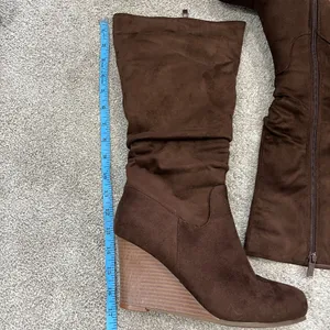 Journee Collection Size 8.5 Brown Haze Knee High Boots thumbnail 4