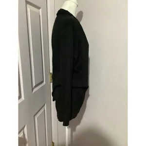 Dreamers Black Open Front Cardigan Cotton Blend Long Sleeve M thumbnail 2