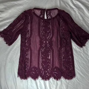 Rewind Burgundy Lace Blouse thumbnail 1