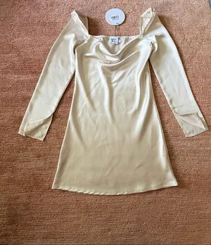 Princess Polly Star Power Mini Dress Size S Champagne Satin Cowl Neck NWT thumbnail 2