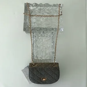 LONG CHAIN CROSSBODY GOLD GLITTER SHOULDER BAG Purse Evening Occasion Bag thumbnail 13