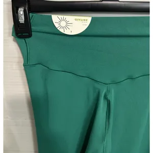 Offline by Aerie Real Me Kelly Green Flare Legging Pant High Rise Cross Front S thumbnail 2
