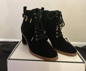 White House Black Market Black Suede Boots-Size 8 thumbnail 1