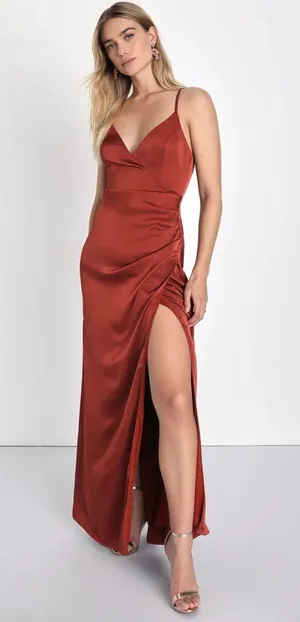 Lulus Satin Maxi Dress thumbnail 1