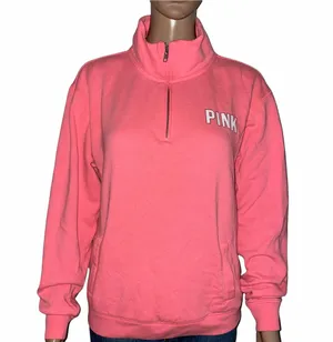 VS PINK 1/4 Zip Pullover Sweatshirt thumbnail 1