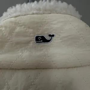 Vineyard Vines Women’s S Ivory Full Zip Vest Pockets Logo Sherpa Solid thumbnail 5