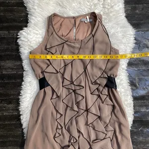 Catwalk Studio Brown Ruffle Tiered Dress Tie Back Y2k Fairy Grunge Dark Romantic thumbnail 7