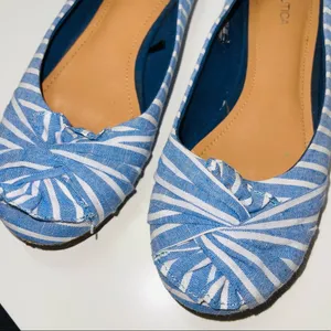 Bayard Blue & White Striped Knotted Slip-on Flats thumbnail 3