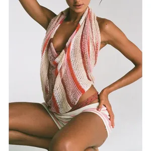 Indah Shawl Stripes Gia One Size Red Pink Cream thumbnail 5
