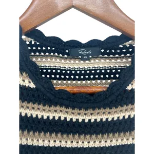 Rails Coco Crochet Knit Midi Dress Black Cream Brown‎ XS thumbnail 7