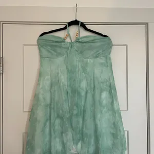 Green Halter Dress with Beaded Neckline thumbnail 2