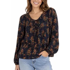 Natural Life Rowan Floral Top Bohemian Cottagecore Festival Boho Tie Neck XXL thumbnail 9