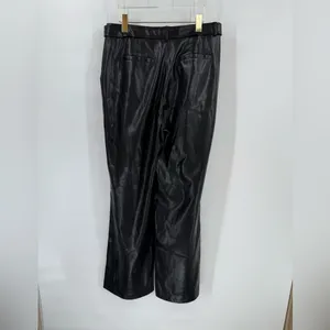 7 for all mankind faux leather wide leg pants‎ size large thumbnail 3