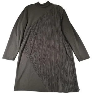 Zara Sweater Dress Womens Large Textured Long Sleeve Mock Neck Tunic‎ Minimalist thumbnail 1