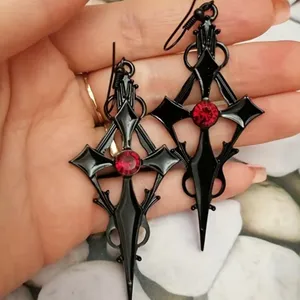 Retro Style Gothic Black Cross Earrings Funky Vintage Style Faux Fashion Jewelr thumbnail 10