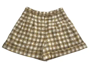 Karen‎ Walker pleat front plaid check cotton shorts cuffed sz 4 thumbnail 1