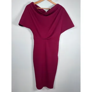 Alexia Admor Olivia Draped Shoulder Sheath Dress Women XS plum Cocktail Chic thumbnail 2