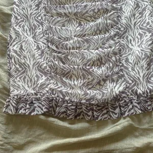 Free People Y2K Zebra Ruffle Ruched Micro Mini Skirt XS nwt thumbnail 2