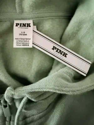 VICTORIA’S SECRET PINK Beverly Hills Zip Up Ivy Fleece Full Zip Hoodie Green L thumbnail 6