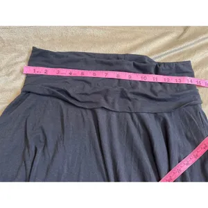 J. Crew Med. Midi Skirt Gray Cotton Modal Stretch Foldover Minimalist thumbnail 8