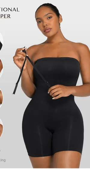 SHAPELLX Shapewear Bodysuits Tummy Control Butt Lifter removable Straps Black thumbnail 1