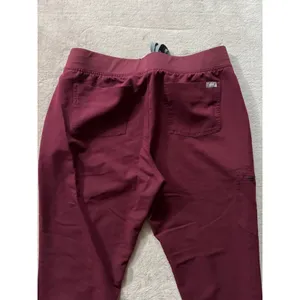 FIGS Catarina Jogger Scrub Pants‎ Zipper Pockets Burgundy Medical Size L thumbnail 5