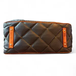 Dooney & Bourke Black Quilted Nylon Hobo Shoulder Bag Leather Tassels Y2K thumbnail 6