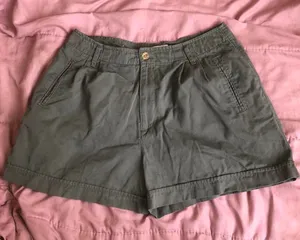 Vintage Arizona Hiking Fisherman Granola Cargo Green high Waisted Pleated Cuff Mom Shorts Khaki Utility Y2K 2000s 90s #streetwear #cottagecore #forest #boho #hipster country western hippie Measurement in pics thumbnail 1