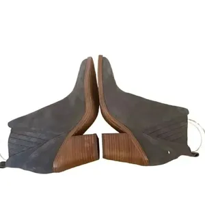 Marc Fisher Suede Leather Gadri Pointed Toe Bootie Gray SZ 6.5 thumbnail 5