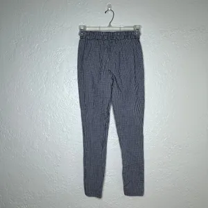 Urban Outfitters Gingham High Waisted Skinny‎ Pants Black White XS Elastic Waist thumbnail 2