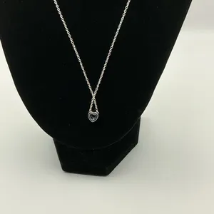 Pandora Blue Heart Halo Necklace Sterling Silver S925 ALE thumbnail 3