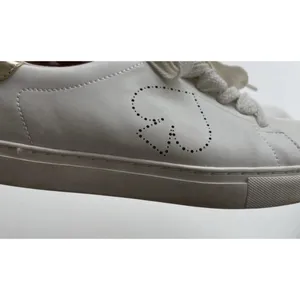 KATE SPADE Angelise White Gold Leather Lace Up Low Top Sneakers Size 8B thumbnail 5