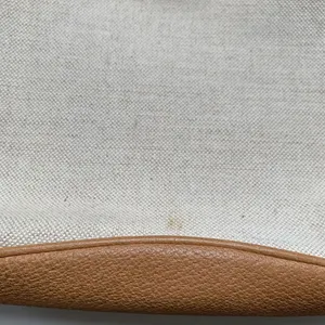 Vintage Authentic Gucci 90’s Leather Bamboo Canvas Shoulder Tan Preppy Classic thumbnail 4